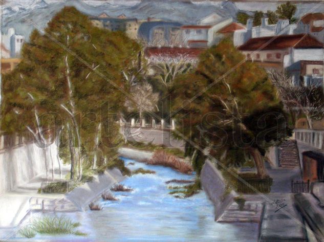 Desde Puente Verde Pastel Papel Paisaje