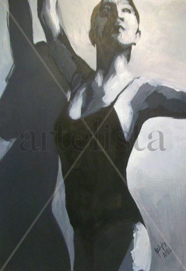 Ballet Oil Card Figure Painting