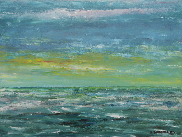 Mar y cielo en calma Acrylic Canvas Marine Painting