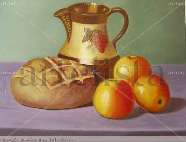 Bodegón  con jarra Oil Canvas Still Life Paintings