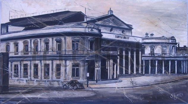 Teatro Solis Oil Canvas Landscaping