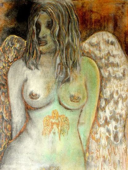 Angel Mixed media Canvas Nude Paintings