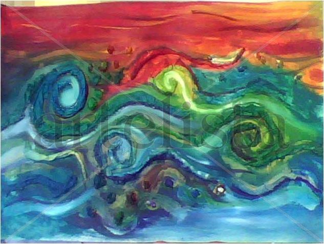 Bajo las olas Oil Card Marine Painting