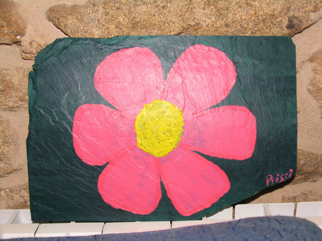 Flor, acrílico sobre pizarra (vendida)