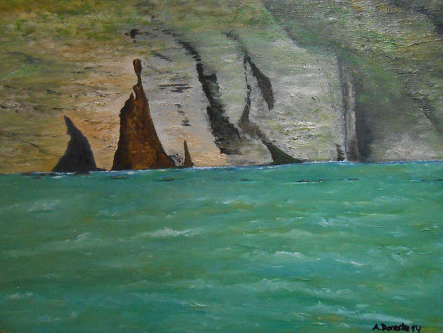 Dedo de Dios (Agaete) Óleo Tabla Paisaje