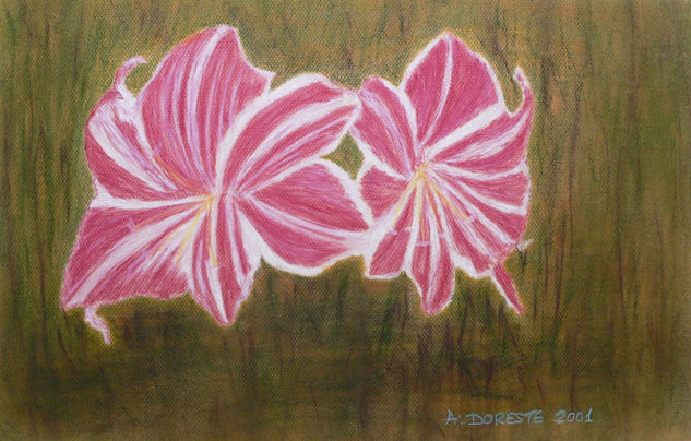 Flores II Pastel Paper Floral Painting