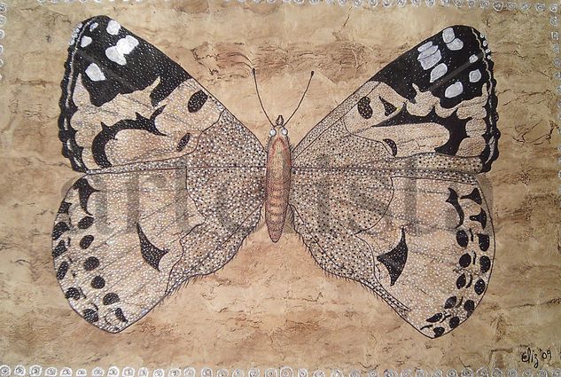 Mariposa Nocturna Mixed media Paper Animals