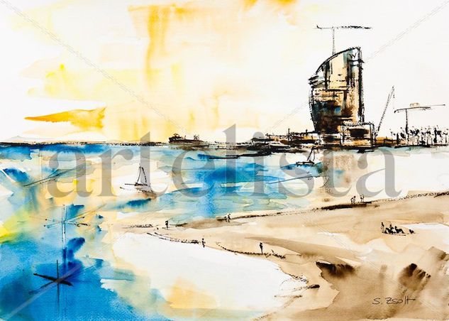 Hotel W Watercolour Paper Marine Painting