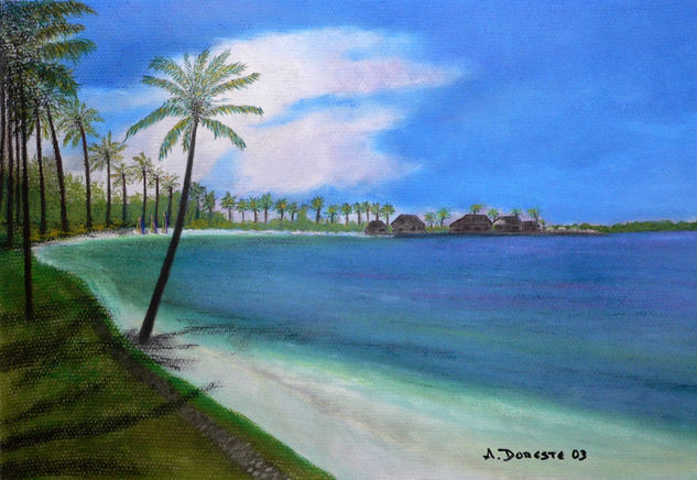 Atardecer en  la Bahía de Saint Gerán Pastel Papel Paisaje