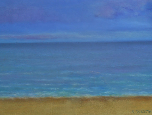 La playa serena Pastel Paper Marine Painting