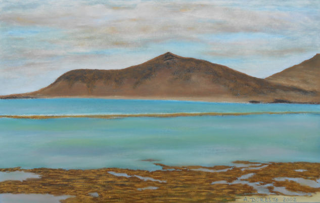 Mar en calma desde El Confital Pastel Papel Paisaje