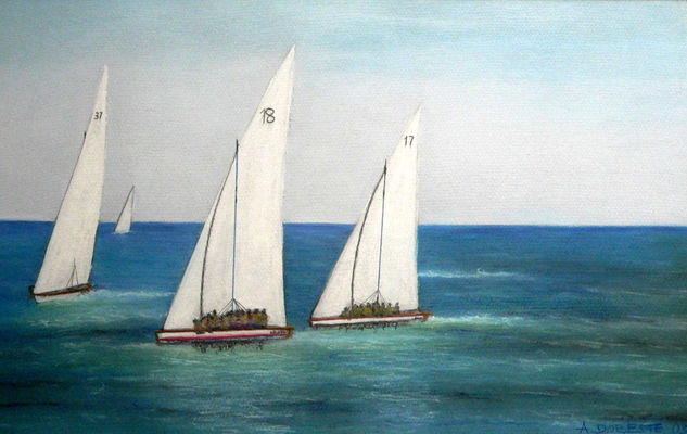 Regata de vela latina Pastel Papel Marina