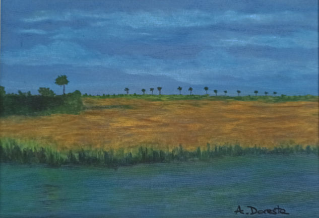 Atardecer en los pantanos de Florida Pastel Paper Landscaping