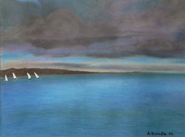 Regata en Cadaqués Pastel Papel Marina