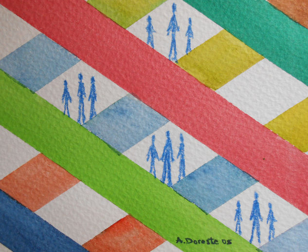 Caminos compartidos Acuarela Papel Otros