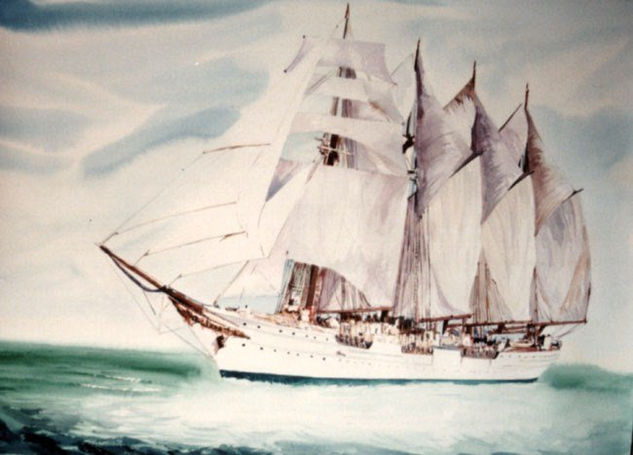 Juan Sebastian Elcano Watercolour Paper Marine Painting