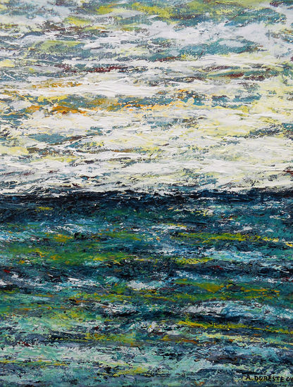 Horizonte en movimiento Acrylic Canvas Marine Painting