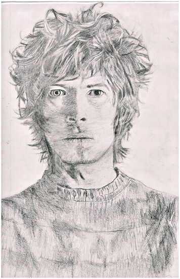 Retrato del maestro David Bowie Carboncillo