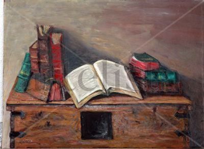 libros sobre el arcón Oil Canvas Landscaping