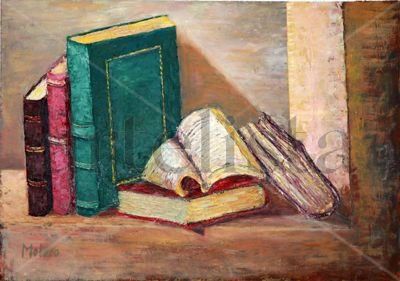 libros en el afaizar Oil Canvas Landscaping