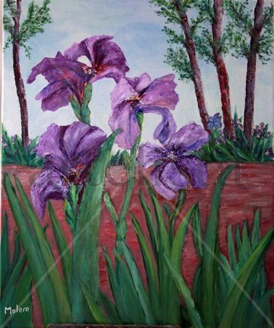 lirios en el campo Oil Canvas Landscaping