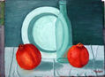 plato, botella y granadas