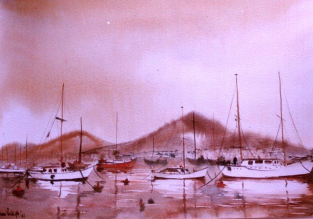 Alcaravaneras(Las Palmas de G.Canaria) Watercolour Paper Marine Painting