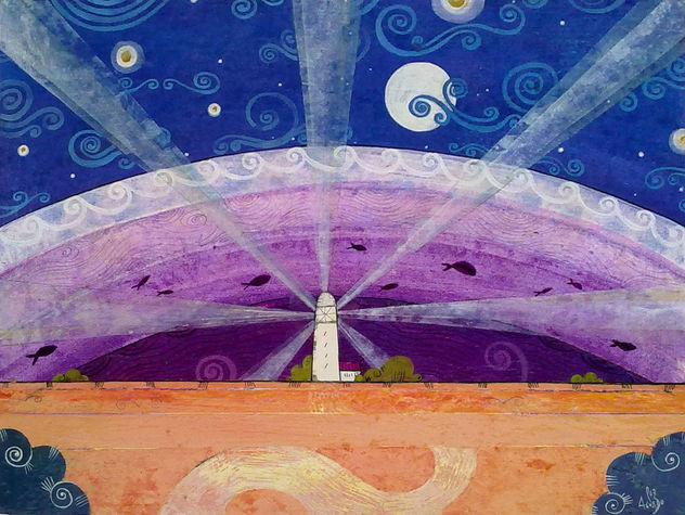 luna llena en el faro
