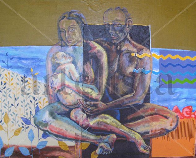 LA FAMILIA Acrylic Canvas Figure Painting