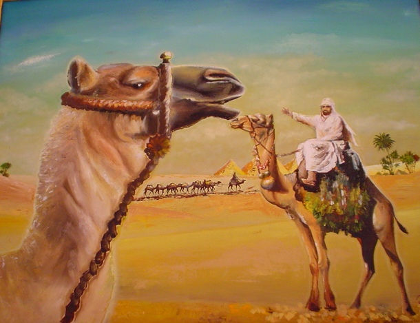 Descanso en el Sahara Oil Canvas