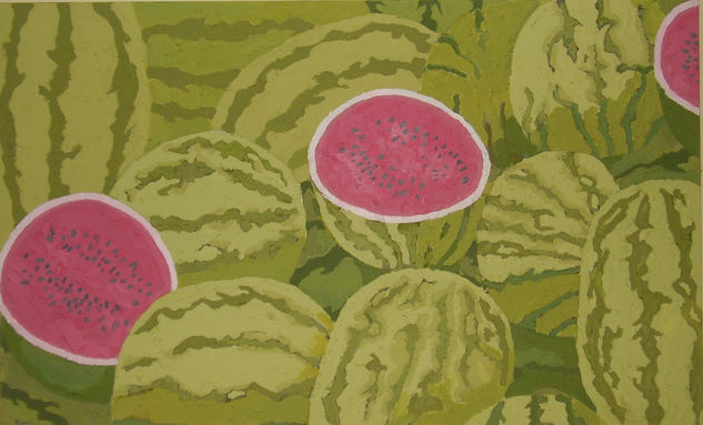 ACUMULACION DE SANDIAS Acrylic Canvas Still Life Paintings