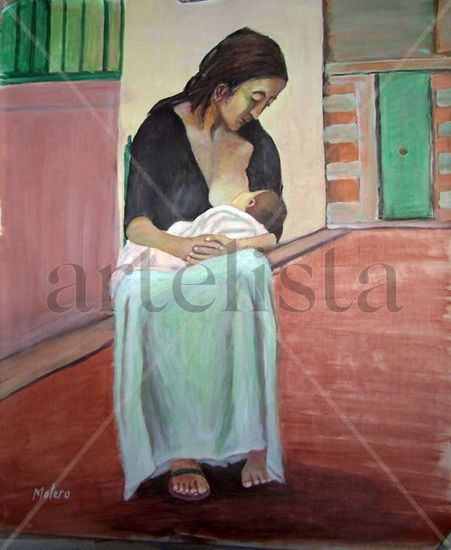 maternidad gitana Acrílico Lienzo Figura