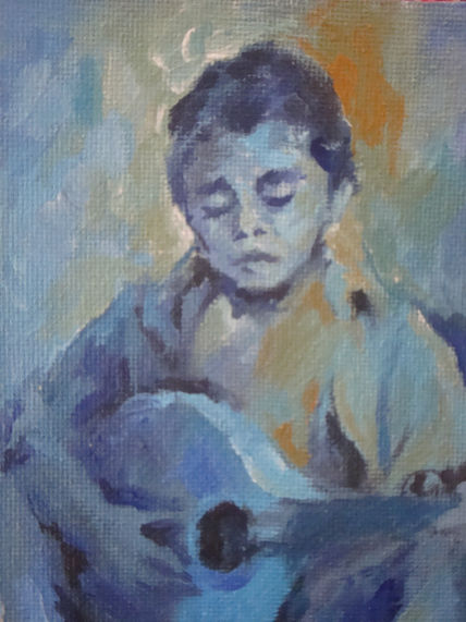 Niño tocando la...