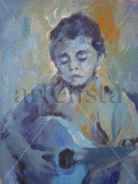Niño tocando la...