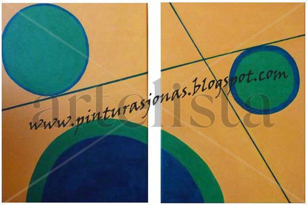 ´De a 3 en Verdes y amarillo` Acrylic Canvas Others