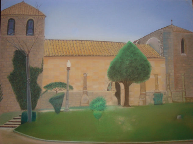 iglesia San Nicolas de Bari Pastel Papel Paisaje