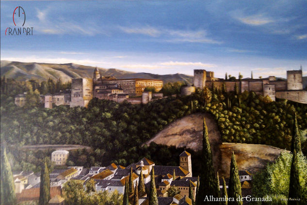 Alhambra de granada Acrílico Lienzo Paisaje