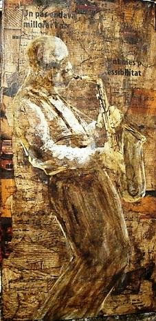 "Charlie Sax" Mixed media Canvas