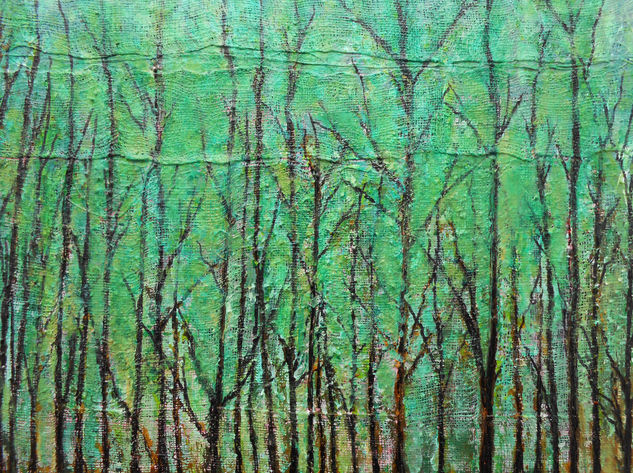Susurros del bosque Mixed media Canvas Landscaping