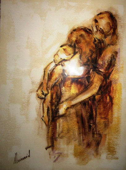 Nen dormint Oil Paper Figure Painting