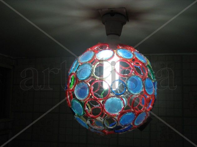 LAMPARA GLOBO RECICLADA