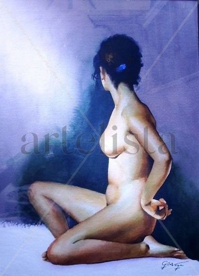 Desnudo Acuarela Papel Desnudos