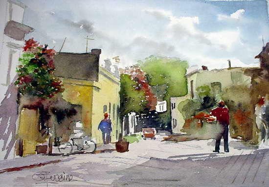 calle de Colonia Watercolour Paper Landscaping