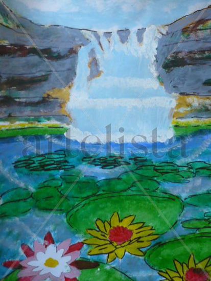 agua y nenufares Acrylic Card Landscaping