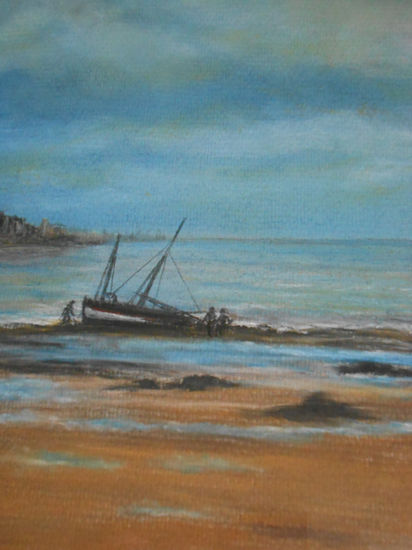 Marina de Villerville Pastel Paper Marine Painting