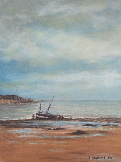 Marina en Villerville Pastel Papel Marina