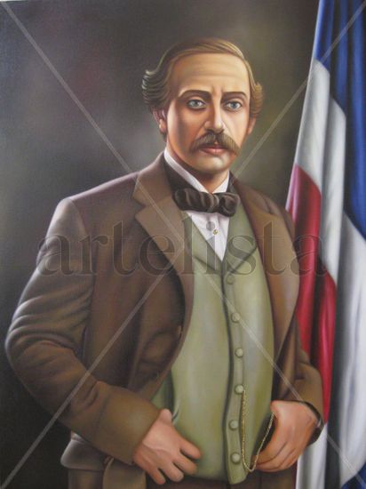 Juan Pablo Duarte Oil Canvas Portrait