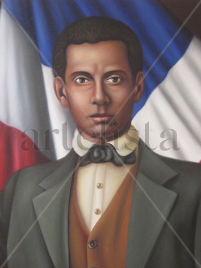 Francisco Del Rosario Sanchez Óleo Lienzo Retrato