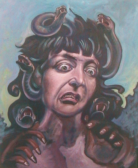 MEDUSA ATACANDO Óleo Lienzo Figura