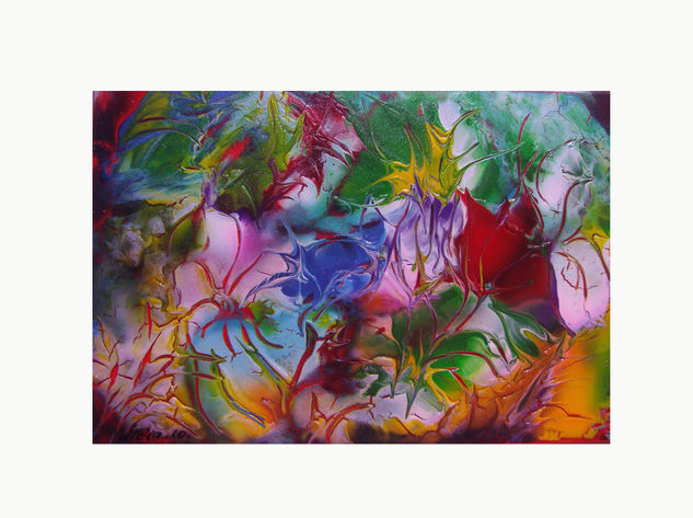 pintura abstracta-floral Acrílico Lienzo Paisaje